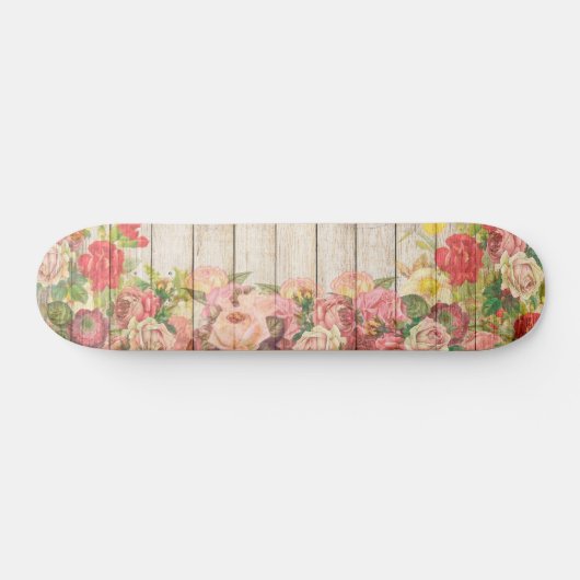  Rustische Romantische Rozen Hout Skateboard (Horizontaal)