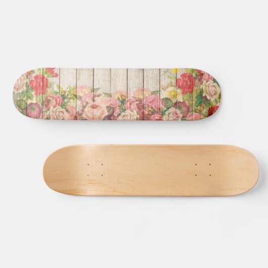  Rustische Romantische Rozen Hout Skateboard (Horizontaal)