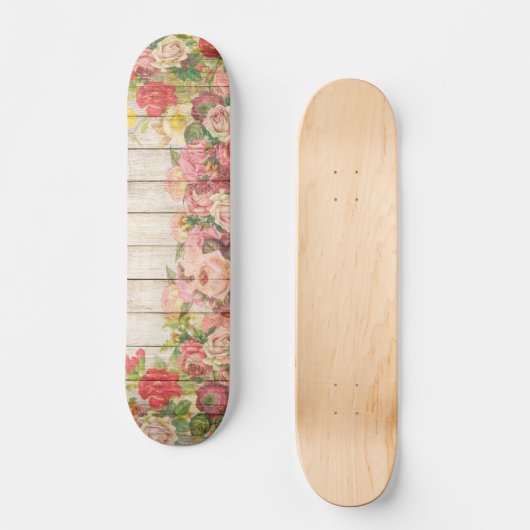  Rustische Romantische Rozen Hout Skateboard (Voorkant)