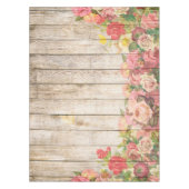  Rustische Romantische Rozen Hout Tafelkleed (Voorkant)