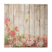  Rustische Romantische Rozen Hout Tegeltje (Voorkant)