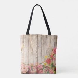  Rustische Romantische Rozen Hout Tote Bag