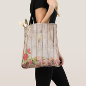 Rustische Romantische Rozen Hout Tote Bag (Dichtbij)