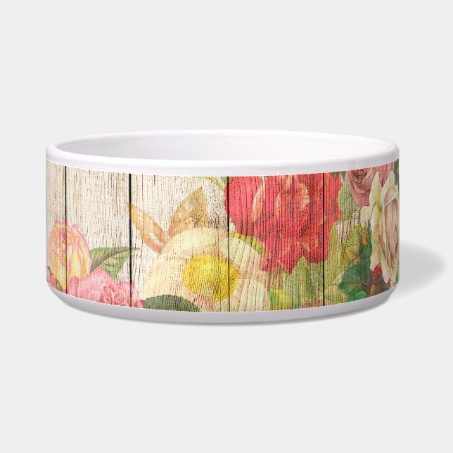  Rustische Romantische Rozen Hout Voerbakje (Rechts)