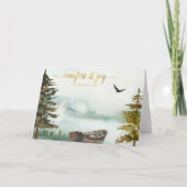 Rustische Row Boat Kerstmis Feestdagen Kaart (Voorkant)