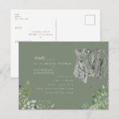 Rustische Sage-paarden Duivende Vrijgezellenfeest Uitnodiging Briefkaart (Voorkant / Achterkant)