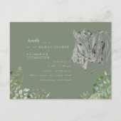 Rustische Sage-paarden Duivende Vrijgezellenfeest Uitnodiging Briefkaart (Voorkant)