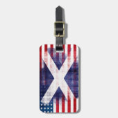 Rustische Schotse Amerikaanse vlag Bagagelabel (Voorkant verticaal)