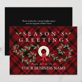 Rustische seizoengroeten met rode speldenindustrie feestdagenkaart (Voorkant / Achterkant)