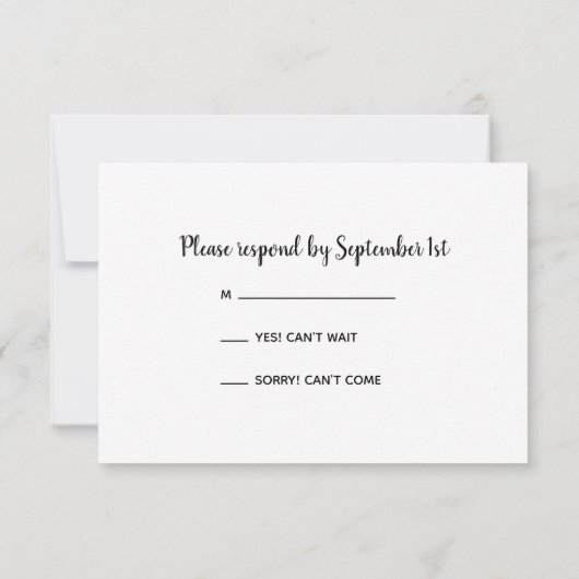 Rustische Sinaasappel Daisy Barn Wood Wedding RSVP (Achterkant)