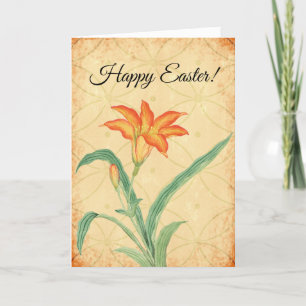  Rustische Sinaasappel Lily Flower Easter Kaart