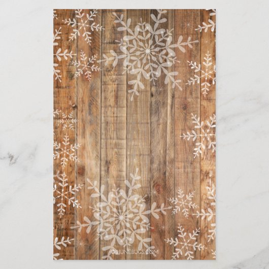 Rustische sneeuwvlokken Wintervlokken Word Scrambl Flyer (Achterkant)