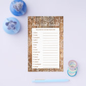 Rustische sneeuwvlokken Wintervlokken Word Scrambl Flyer (Enkel)