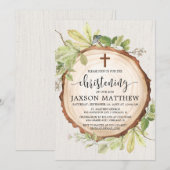 Rustische snijbossen herfst bladgroen kaart (Voorkant / Achterkant)