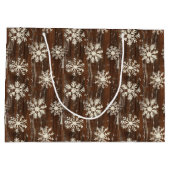 Rustische Snowflakes Groot Cadeauzakje (Achterkant)