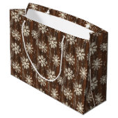 Rustische Snowflakes Groot Cadeauzakje (Achterkant Gekanteld)