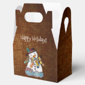 Rustische Snowman en Sokken kerstcadeaudoos Bedankdoosjes (Geopend)