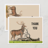 Rustische  Stag Deer Hartelijk dank (Voorkant / Achterkant)