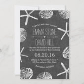Rustische strand Seashells  Chalkboard Wedding Kaart (Voorkant)