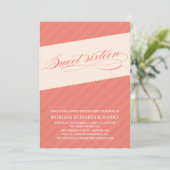 RUSTISCHE STRIPES | ZWITTE ZES INVITATIE KAART (Staand voorkant)