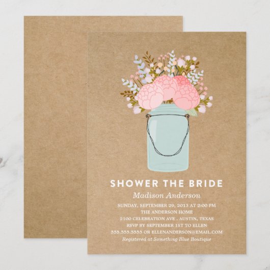 RUSTISCHE STROMEN | BRIDAL SHOWER INVITATION KAART (Voorkant / Achterkant)