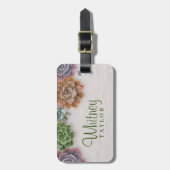 Rustische Succulenten Bagagelabel (Voorkant verticaal)