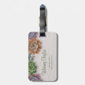 Rustische Succulenten Bagagelabel (Achterkant verticaal)