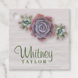 Rustische Succulenten Bedankjes Labels