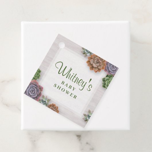 Rustische Succulenten Bedankjes Labels (In situ)