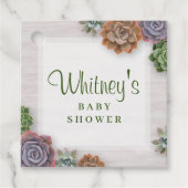 Rustische Succulenten Bedankjes Labels (Voorkant)