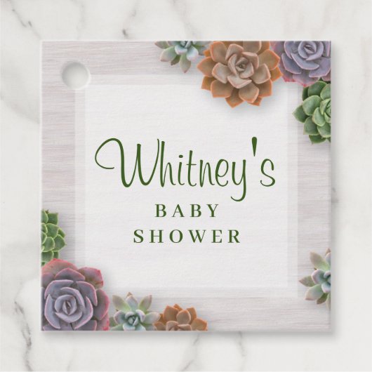 Rustische Succulenten Bedankjes Labels (Voorkant)