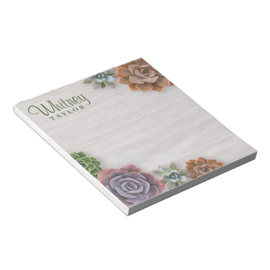 Rustische Succulenten Notitieblok (Schuin)