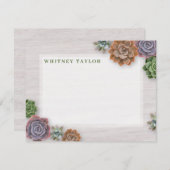 Rustische Succulenten Notitiekaartje (Voorkant / Achterkant)