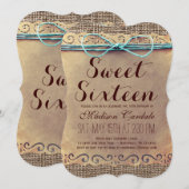 Rustische  Sweet Sixteen Birthday-uitvindingen Kaart (Voorkant / Achterkant)