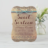 Rustische  Sweet Sixteen Birthday-uitvindingen Kaart (Staand voorkant)