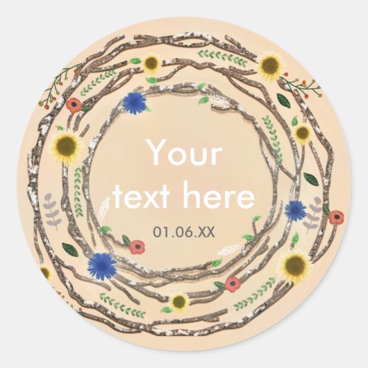 Rustische takken Floral  lente Stickers (Voorkant)