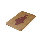 Rustische tan met donkerrode vis badmat (Gekanteld)