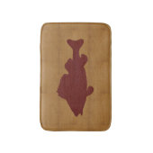 Rustische tan met donkerrode vis badmat (Voorkant Verticaal)