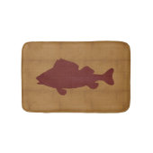 Rustische tan met donkerrode vis badmat (Voorkant)