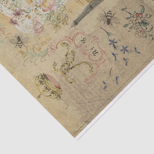 Rustische textielfabriek Eiffeltower - lospagina Tissuepapier (Detail)