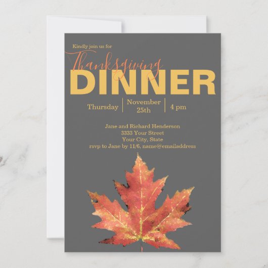 Rustische Thanksgiving-diner Kaart (Voorkant)