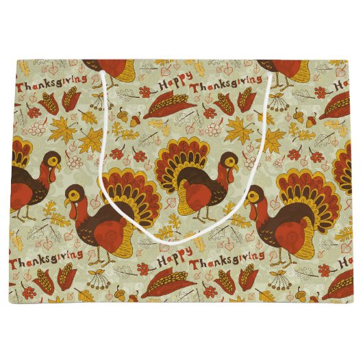 Rustische Thanksgiving Holiday Herfst najaar kleur Large Cadeautasje (Voorkant)