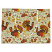 Rustische Thanksgiving Holiday Herfst najaar kleur Large Cadeautasje (Achterkant)