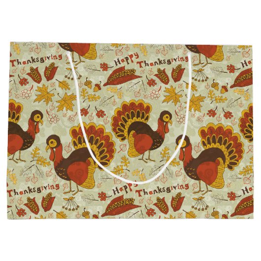 Rustische Thanksgiving Holiday Herfst najaar kleur Large Cadeautasje (Achterkant)