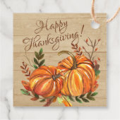 Rustische Thanksgiving Pumpkins Bedankjes Labels (Achterkant)