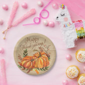 Rustische Thanksgiving Pumpkins Papieren Bordje (Feest)