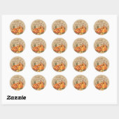 Rustische Thanksgiving Pumpkins Ronde Sticker (Vel)