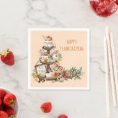 Rustische Thanksgiving Waterverf Pumpkins Autumn Servet (Insitu)