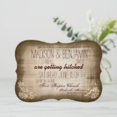 Rustische  Typografie Wedding Invitations Kaart (Staand voorkant)