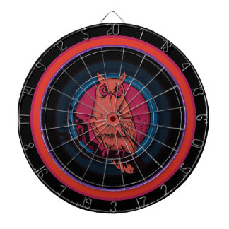Rustische Uil Dartbord met Nachtelijke Afdruk